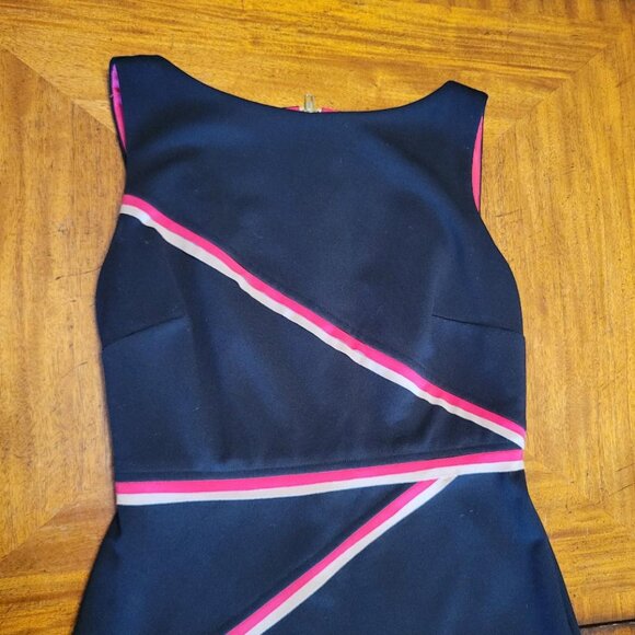 Muse Black Dress with Pink & Beige Ribbon Detail - Picture 3 of 13